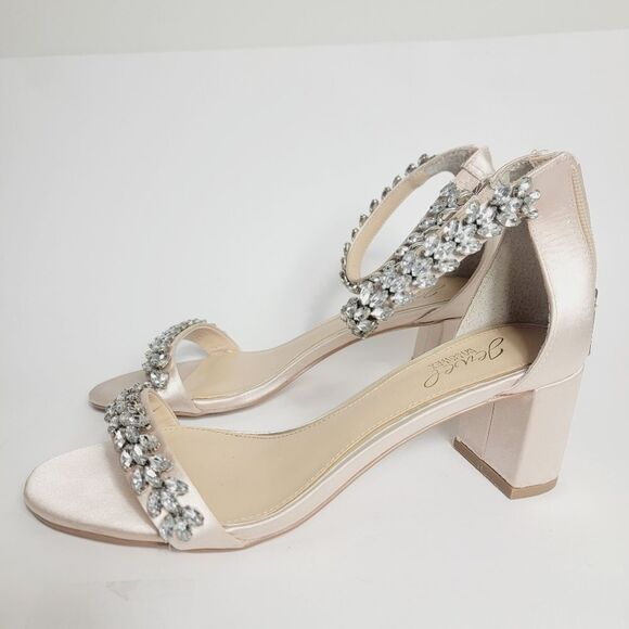 Badgley Mischka Jewell Bejeweled Bronwen Dress Wedding Prom Formal Shoes 7.5 - Picture 4 of 11